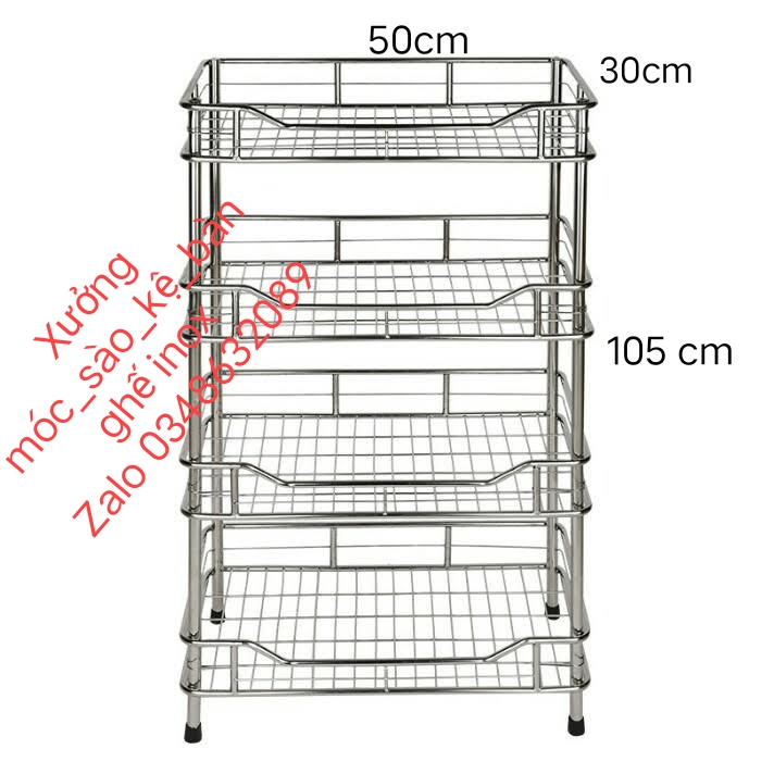 Kệ inox 201 , kệ chén đứng , kệ 30 x 50 - 4 tầng