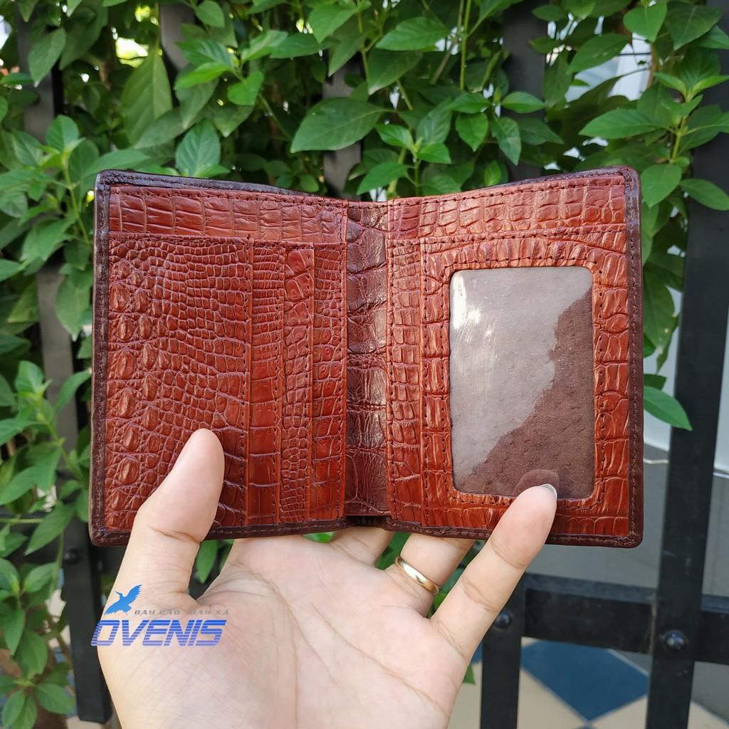 [FREE SHIP] Bóp Da Cá Sấu. Dáng Đứng 2 Mặt Sang Trọng Cho Nam