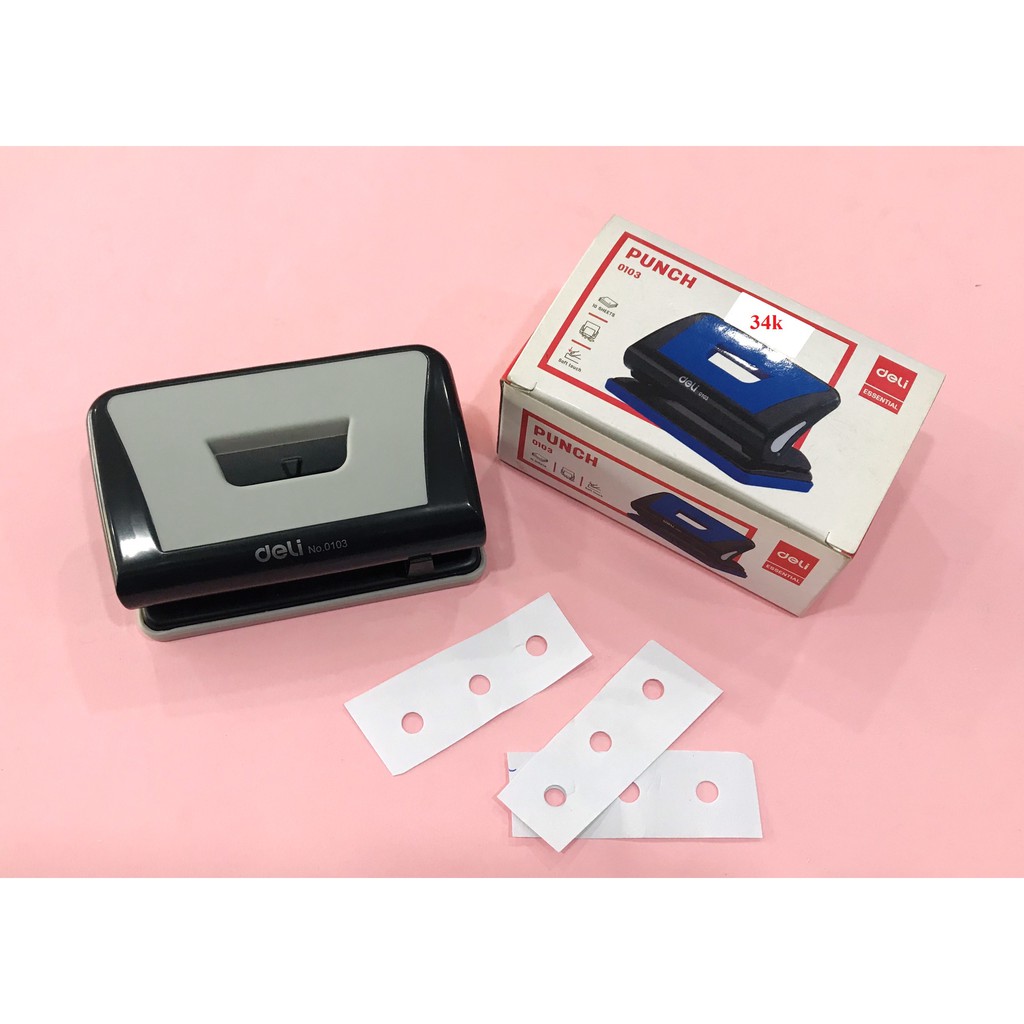 Máy bấm lỗ DELI 0103,bấm được 10 tờ