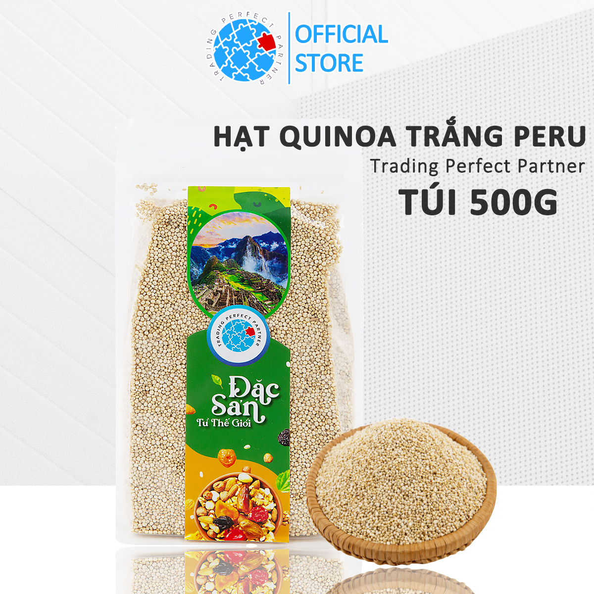 Hạt Quinoa Trắng Diêm mạch trắng Hữu Cơ Trading Perfect Partner Túi 500g -