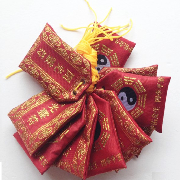 TÚI VẢI BÁT QUÁI MINI 2 kích thước-(đựng xu,thẻ,phù,vật phẩm phong thủy...) Xanh-Đỏ-Vàng