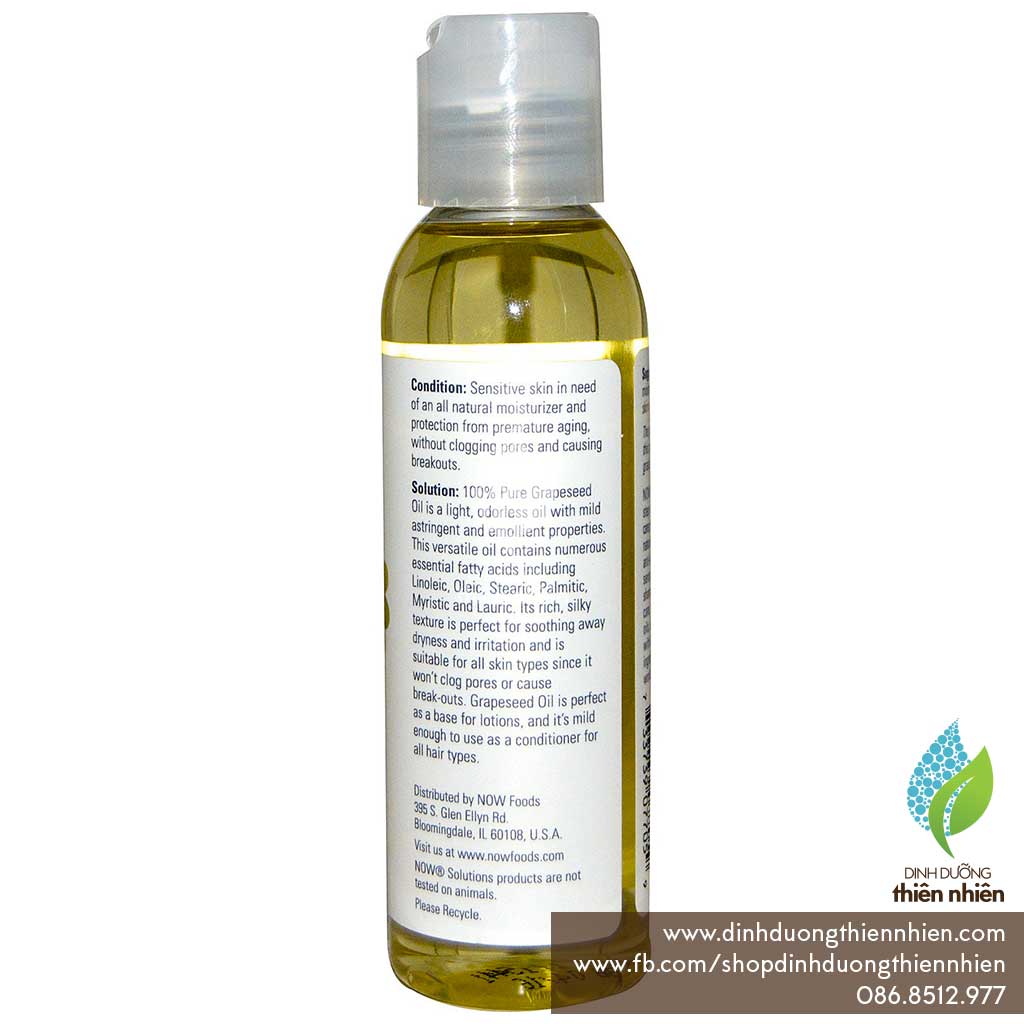 [HCM]Dầu Hạt Nho Now Solutions Grapeseed Oil 30ml & 118ml