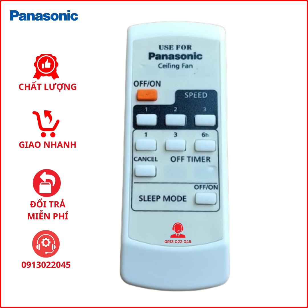 Điều khiển quạt trần 4 cánh Panasonic.