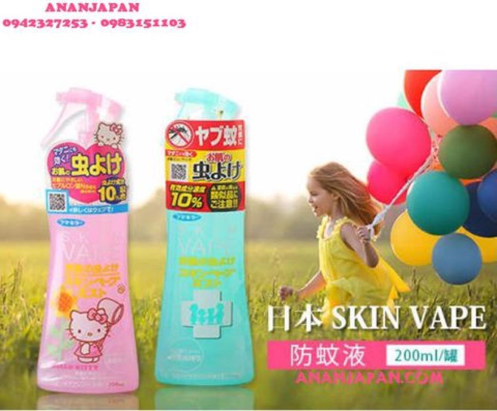 Xịt chống muỗi cho bé Skin Vape Hello Kitty 200ml - [Nhật Bản]