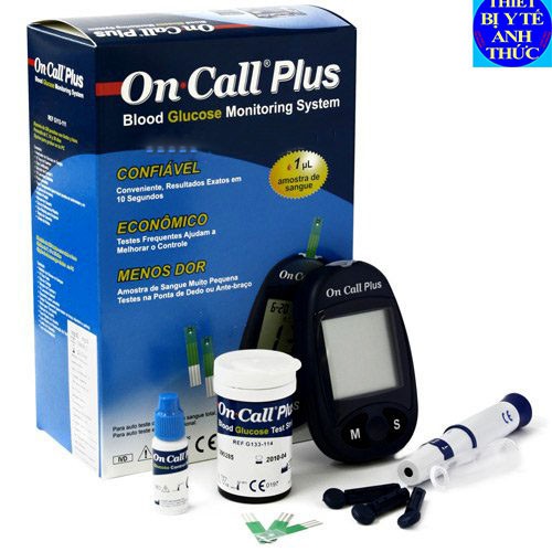 máy thử tiểu đường On Call Plus( tặng 1 hộp 25 que, 10 cây kim lấy máu)
