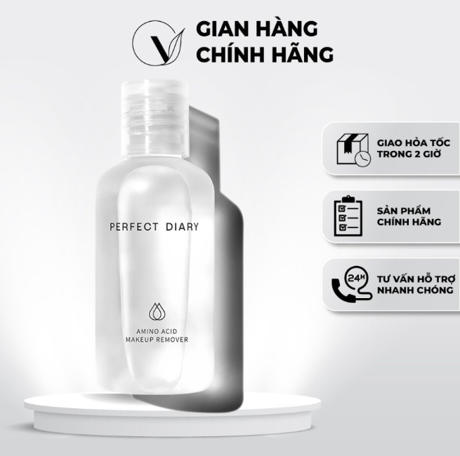 Nước Tẩy Trang Perfect Diary AMINO ACID Làm Sạch Sâu Dịu Nhẹ Giảm Kích Ứng 50ML VM Cosmetic