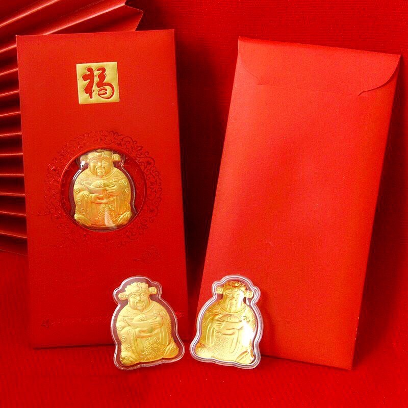 Bao lì xì thần tài mạ vàng 24k