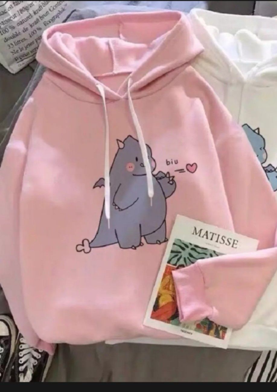 ÁO HOODIE IN HÌNH KHỦNG LONG BẮN TIM SIÊU CU TE