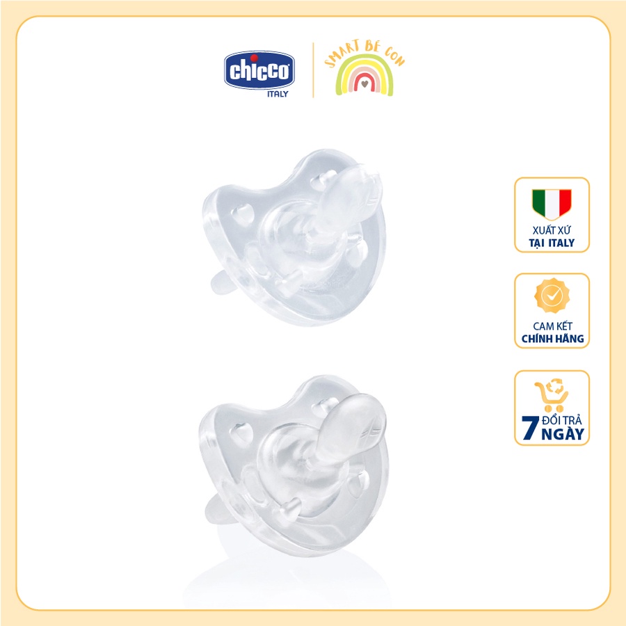 Ty ngậm Silicone Chicco Physio Soft trắng 0+ ,6+