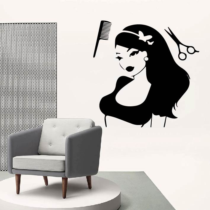 Decal Trang trí Barber, Salon cắt tóc P2