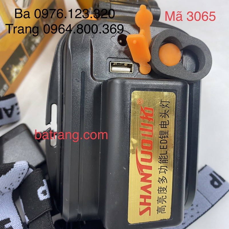 Đèn Pin đội đầu siêu sáng HT3065 300W 14-16h sáng có cổng USB