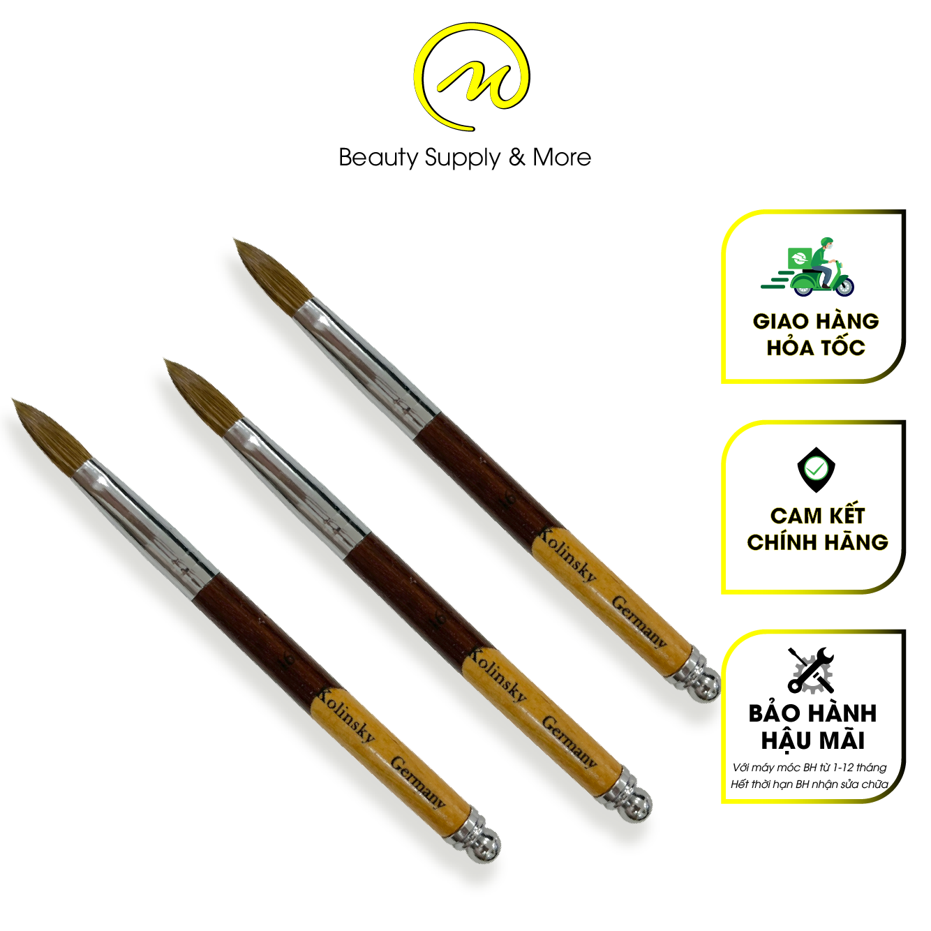 CỌ ĐẮP BỘT 14/16 KOLINSKY GERMANY CÁN GỖ 2 MÀU
