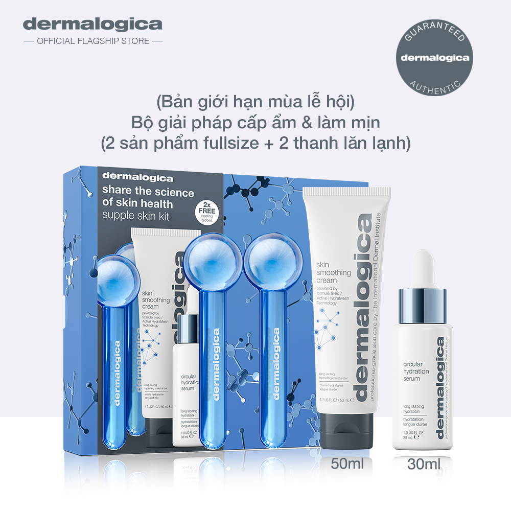 (Bản giới hạn mùa lễ hội) Bộ giải pháp cấp ẩm & làm mịn (2 sản phẩm fullsize + 2 thanh lăn lạnh)