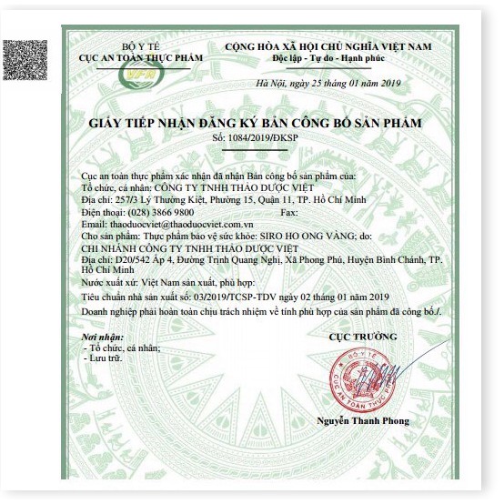 Siro Ong Vàng (Dạng Gói)- 30 gói
