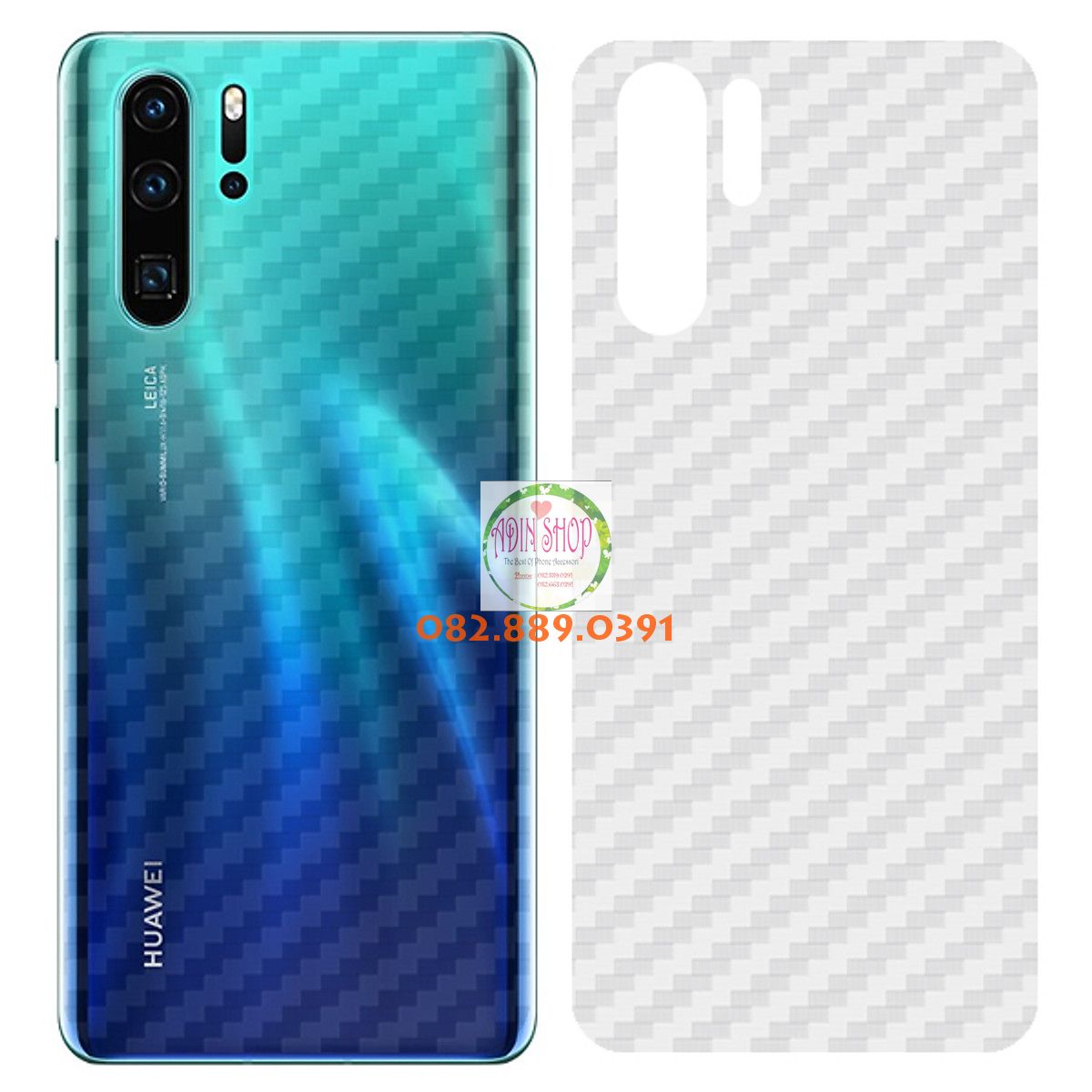 [HCM]Miếng dán mặt lưng skin carbon Huawei P30 PRO trong 3D đen