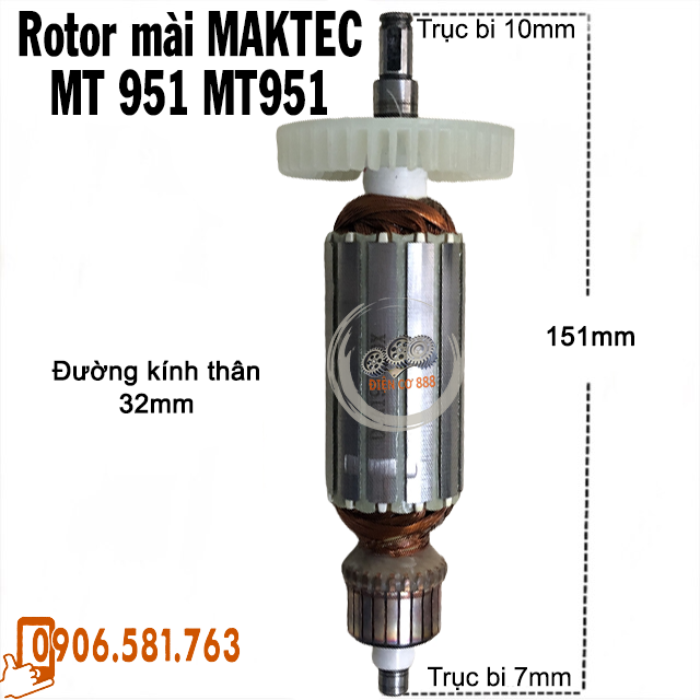 (Hàng DCA) Rotor mài MAKTEC MT951 dây đồng 220V - Tặng chổi than