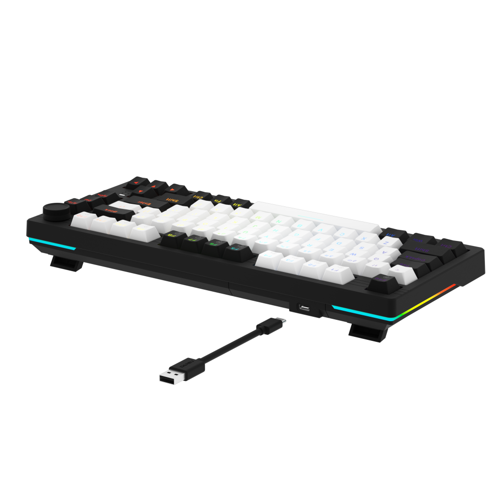Bàn phím cơ Dareu EK75 Multiled, Type-C (LINEAR Switch) Black White (Mới, BH 24T Chính Hãng)