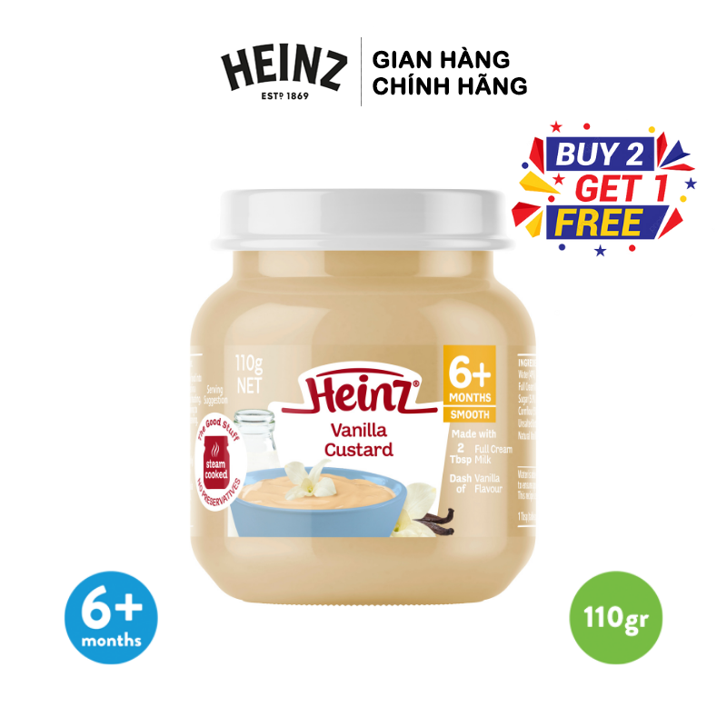 Lọ Dinh Dưỡng Custard Vani HEINZ 110g (Bé 6 tháng tuổi) (HSD: 17/09/2025)