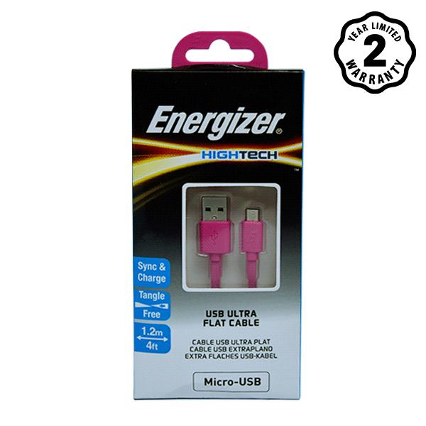 Cáp Energizer HT Flat USB Micro 1.2m màu hồng - C21UBMCGPK4