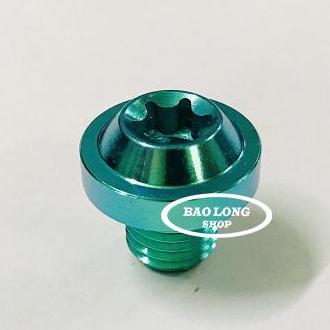 Ốc TITAN GR5 gắn chân kính 10 li răng Ngược (xanh Lục Bảo)