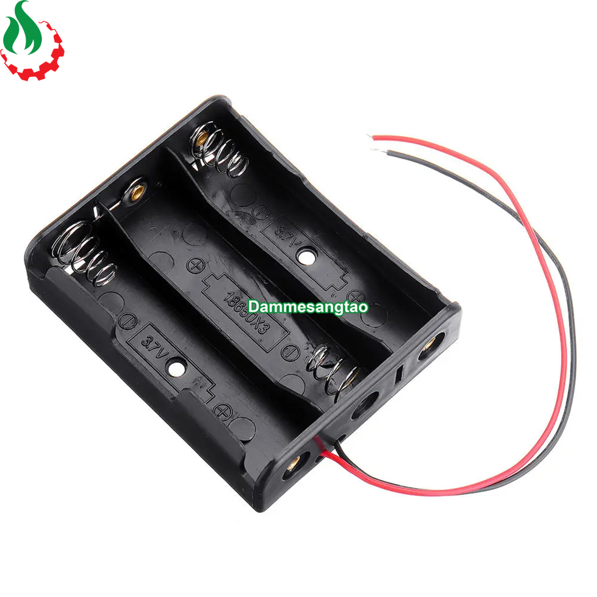 Đế pin 3 pin 18650 mắc nối tiếp có lò xo