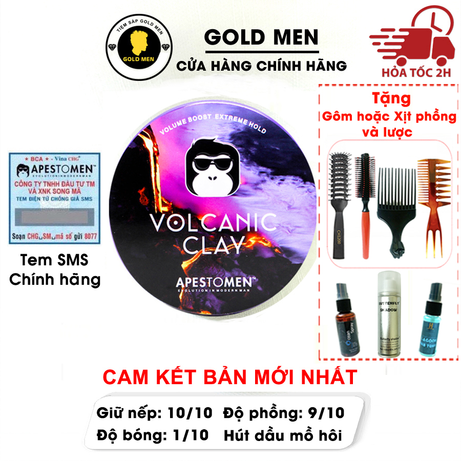 [CHÍNH HÃNG] Sáp Vuốt Tóc Volcanic Clay Tem SMS (Mới nhất)