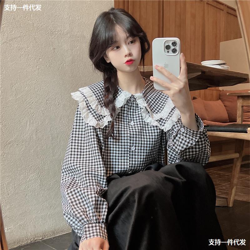Áo sơ mi cổ 2 tầng phối ren tiểu thư