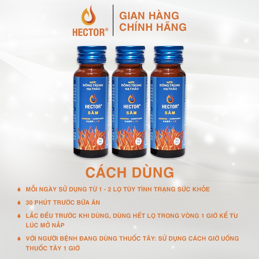 Combo Nước Đông Trùng Hạ Thảo Hector Sâm và Collagen (20chai)