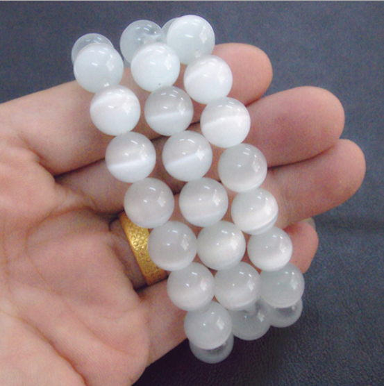 [HCM]( GIÁ SỈ ) Vòng tay đá Opal mắt mèo trắng 10ly - Vòng tay phong thủy cho người mệnh Kim - Thủy