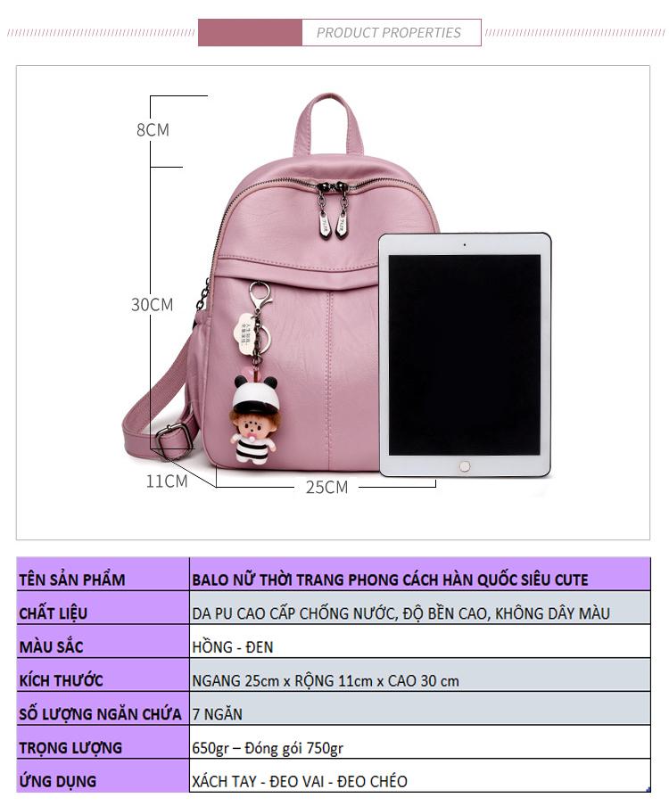 BALO NỮ THỜI TRANG PHONG CÁCH HÀN QUỐC SIÊU CUTE