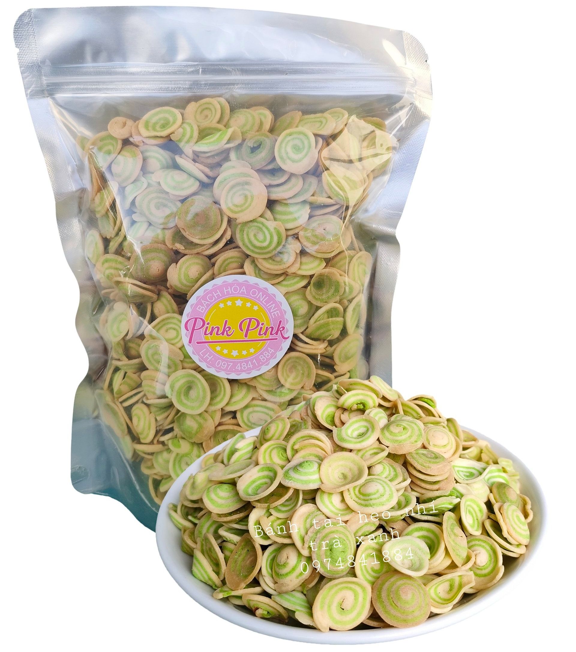 BÁNH TAI HEO NHÍ TRÀ XANH 1KG - ăn vặt - bách hóa online