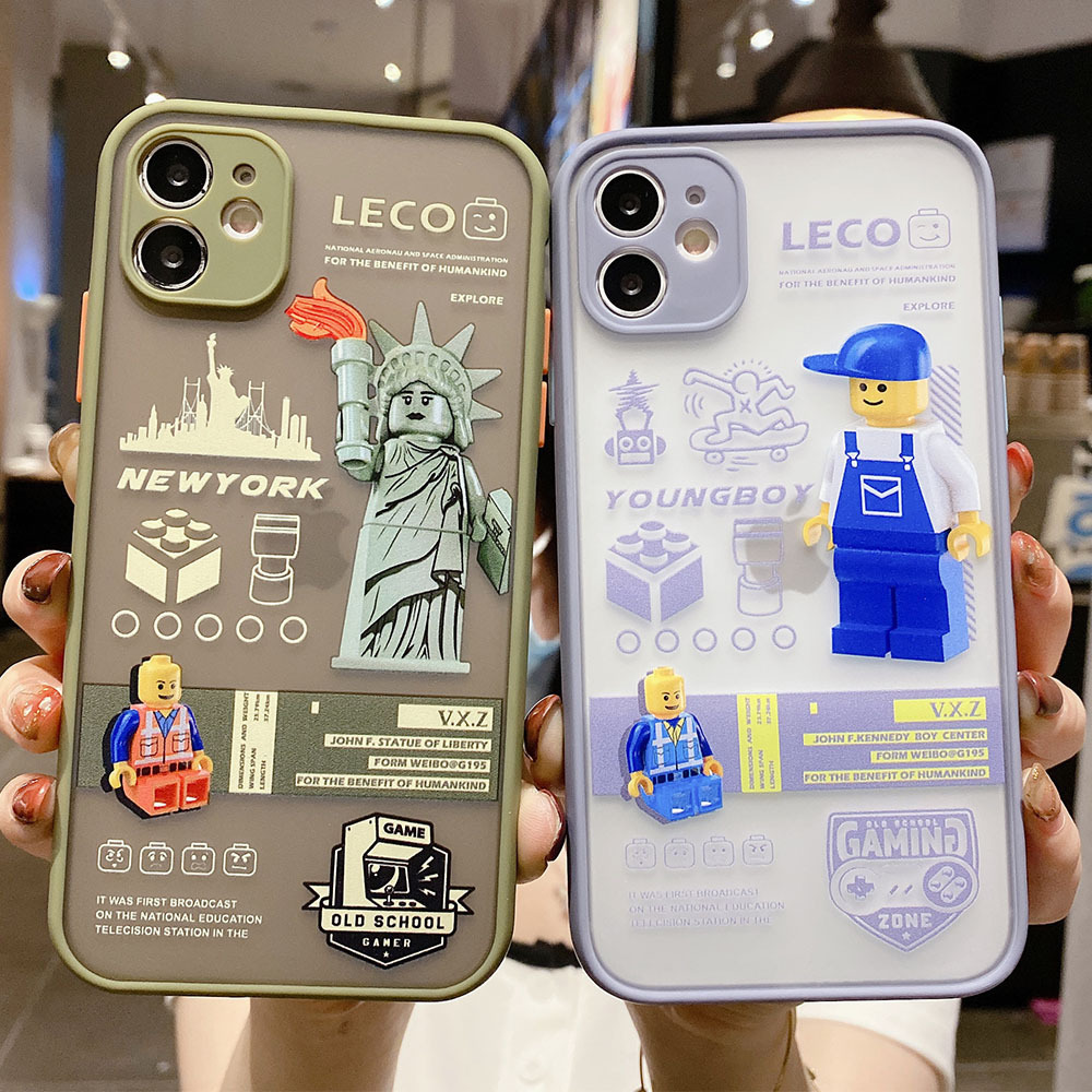 Ốp Lưng Nhám Chống Sock Va Đập Bảo Vệ Camera Toy Lego