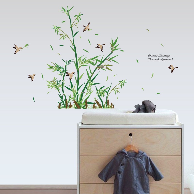 Decal tranh dán tường cây tre xanh