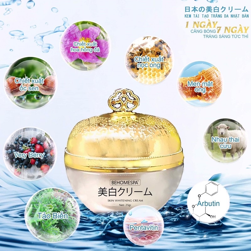 Kem face tái tạo trắng da Nhật Bản Behome spa