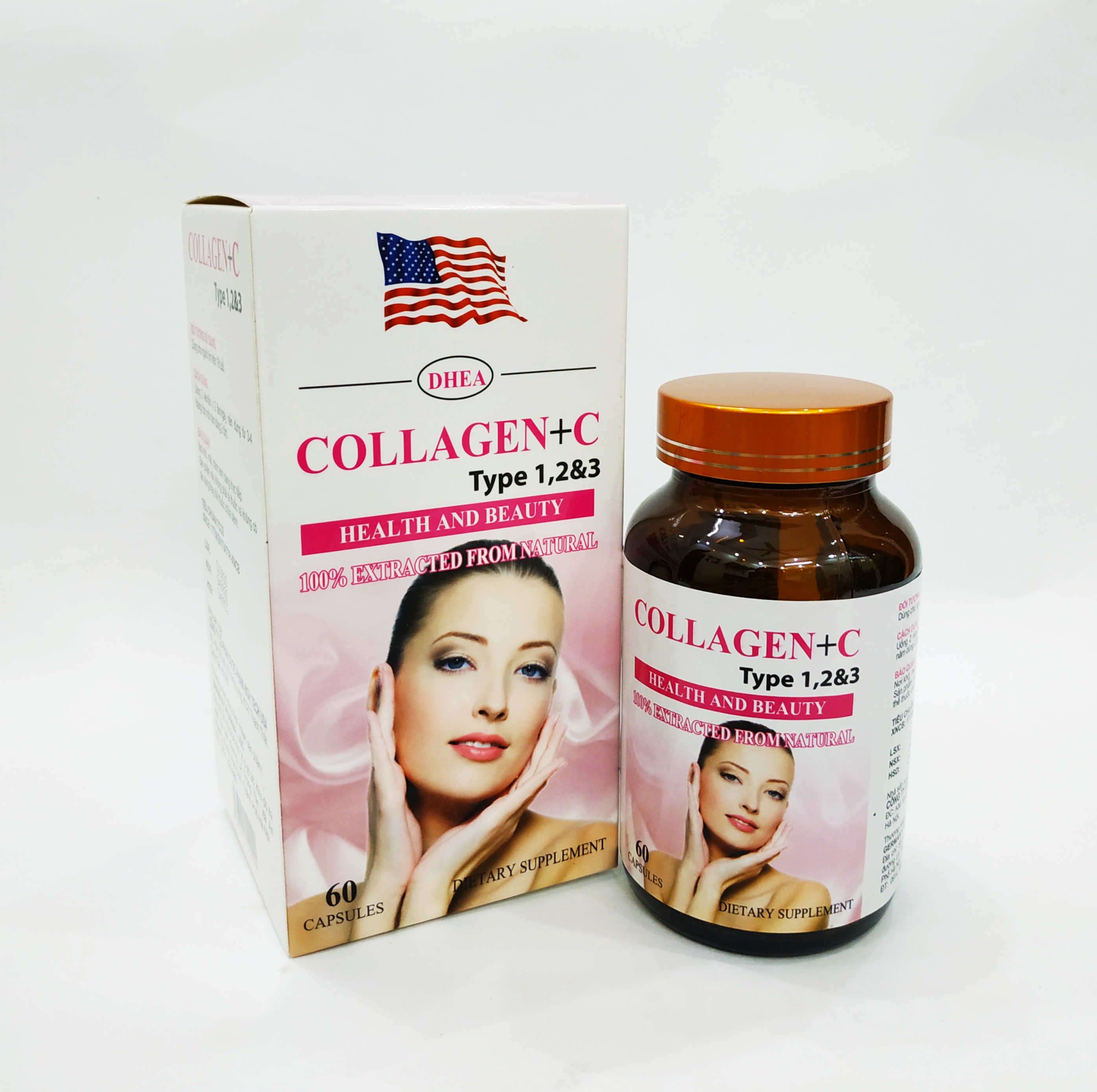 Viên Uống Collagen + C Tuype 12&3 - Bổ Sung Collagen - Giúp Sáng Da Đẹp Da - Ngăn Ngừa Lão Hóa - Nguyên Liệu Nhập Khẩu Mỹ - Lọ 60 Viên