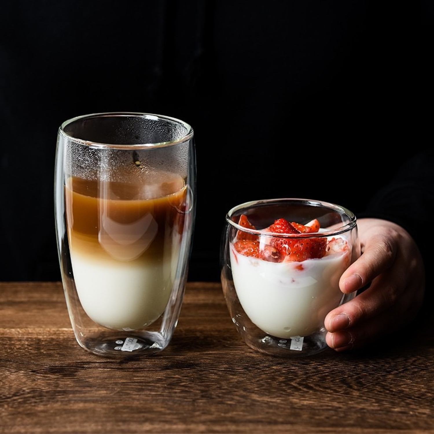 Cốc thủy tinh 2 lớp 80ml - 250ml - 350ml - 450ml (Thủy tinh chịu nhiệt Borosilicat)