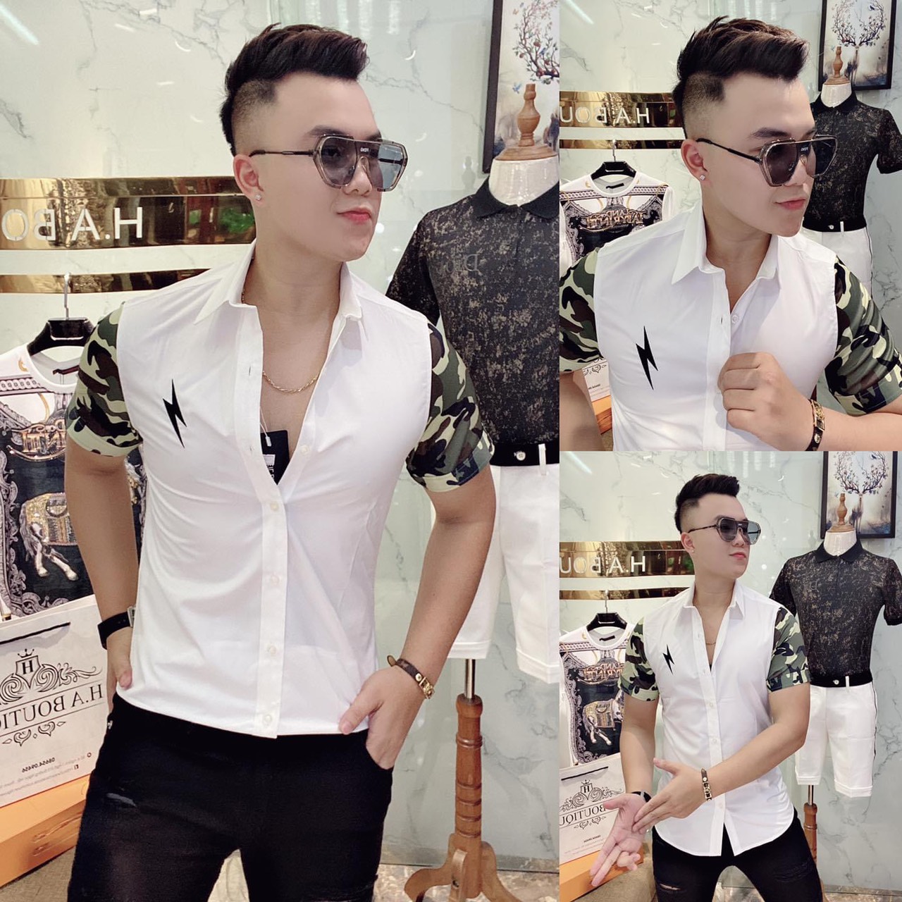 Áo sơ mi nam hàn quốc tay ngắn lụa trơn không nhăn hàng cao cấp chuẩn shop SUBIN LUCA SHOP