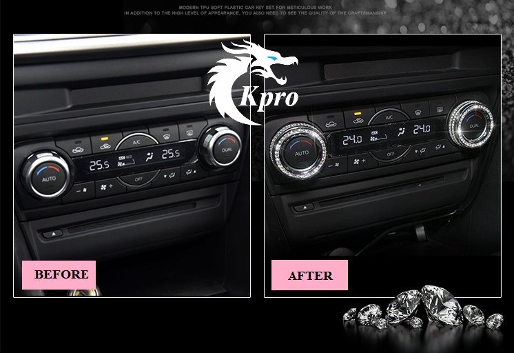 Bộ 2 nút điều hòa đính đá mazda 3, mazda 6, cx5, cx8 - hàng kpro chất lượng cao