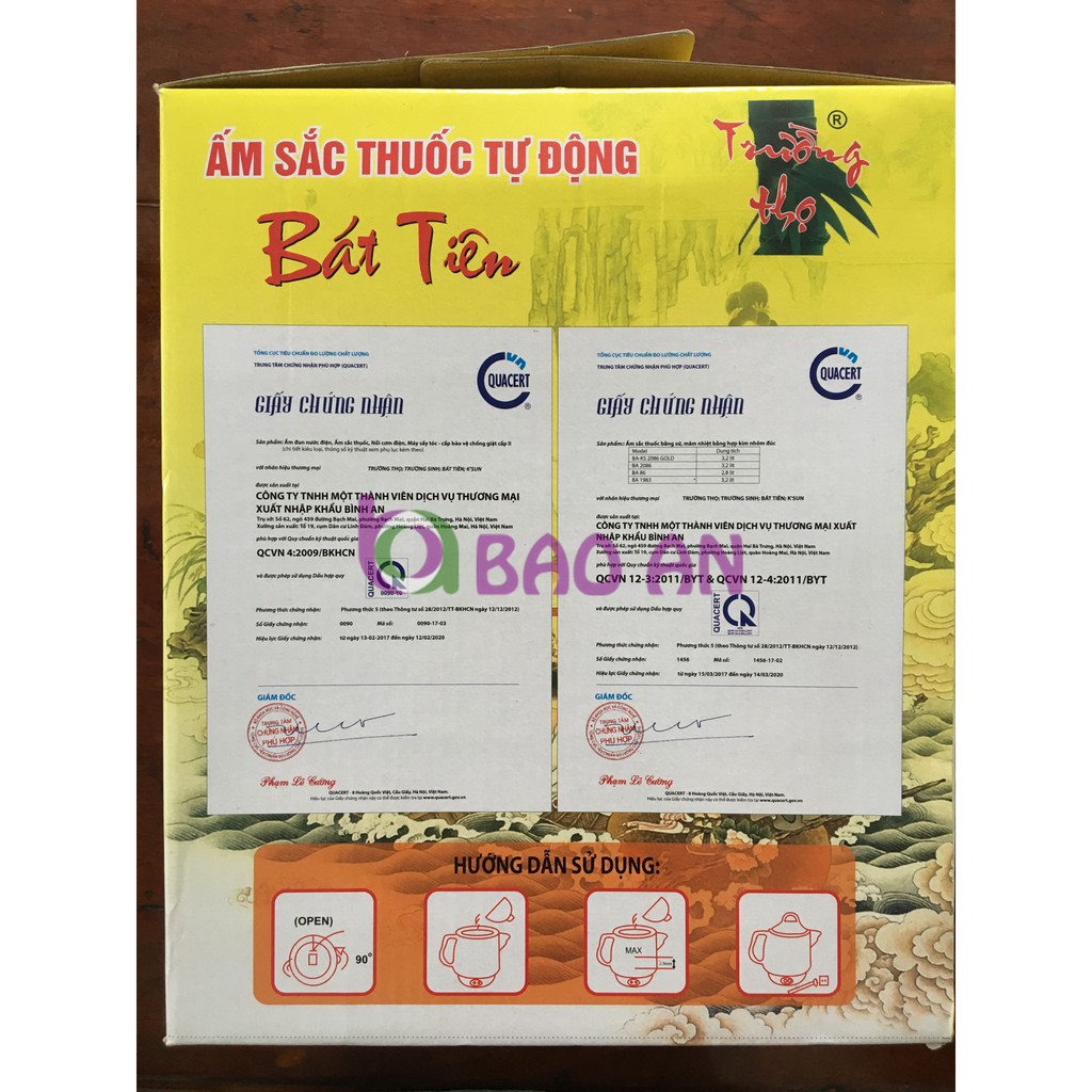 Ấm sắc thuốc tự động Bát Tiên BA2086 3,2L