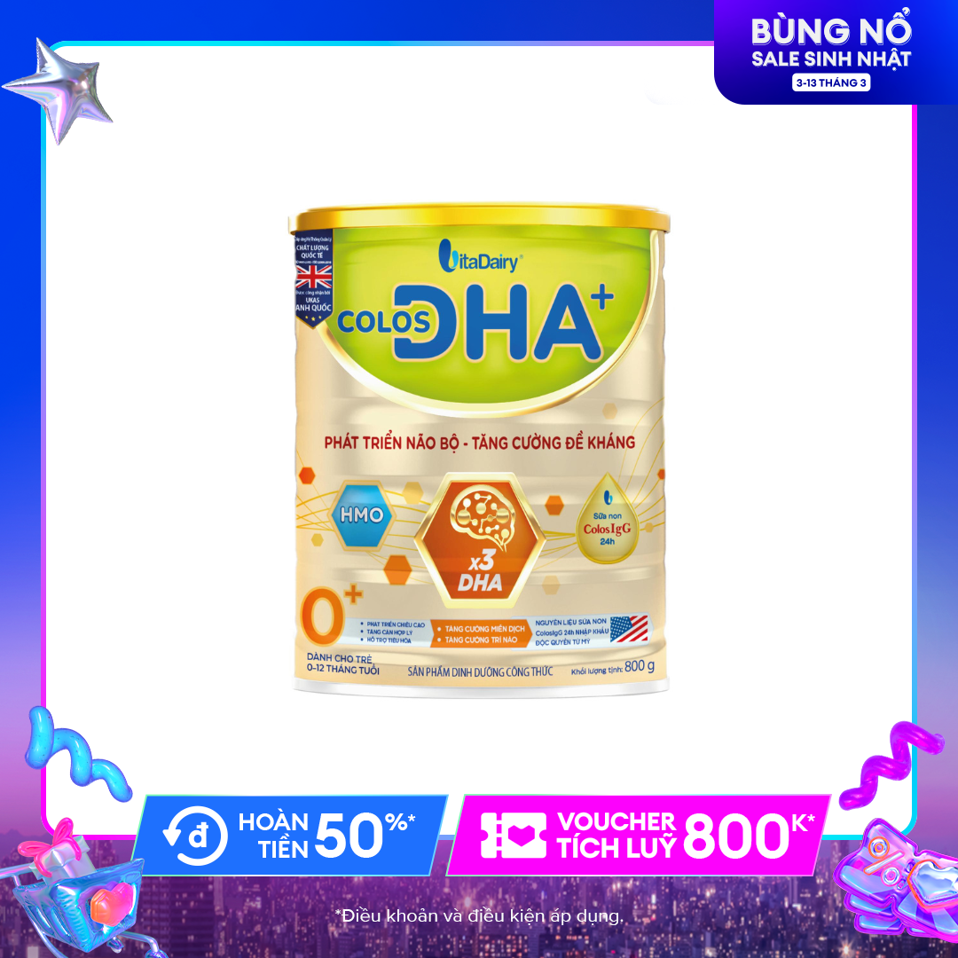 Sữa Colos DHA 0+ 800gr (mã Qr tích xu,date 2025)