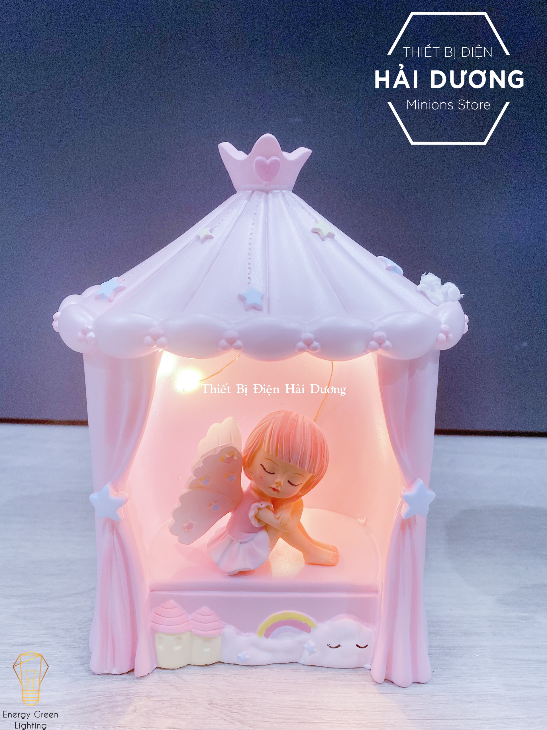 Đèn ngủ trang trí hình mèo con - cô bé siêu dễ thương - món quà cho bé và trang trí decor căn phòng