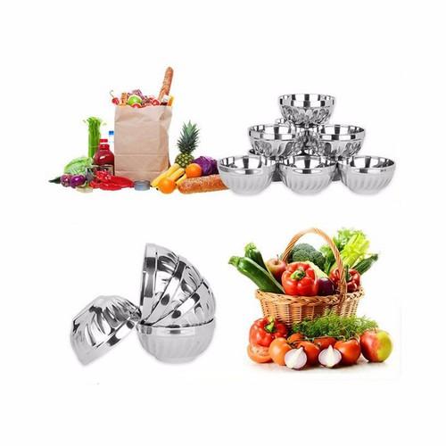 [HCM]Bộ 10 Chén Ăn Cơm inox 2 Lớp (Bạc)