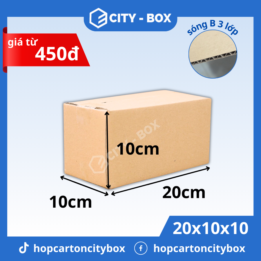 Set 50 hộp carton 20x10x10 - hộp ship cod 20*10*10