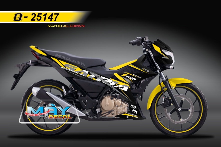 Tem rời Satria Fi vàng đen