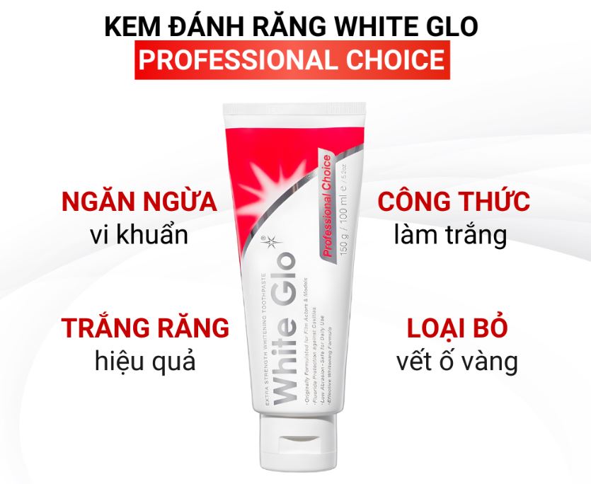 Kem Đánh Răng Làm Trắng Răng White Glo Úc 150g