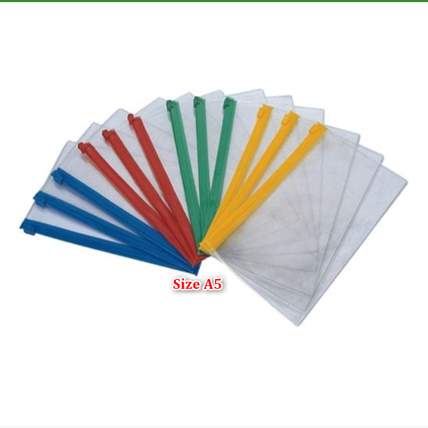 Bìa Dây Khóa Kéo Nhựa Dẻo Khổ A5 - Màu Ngẫu Nhiên