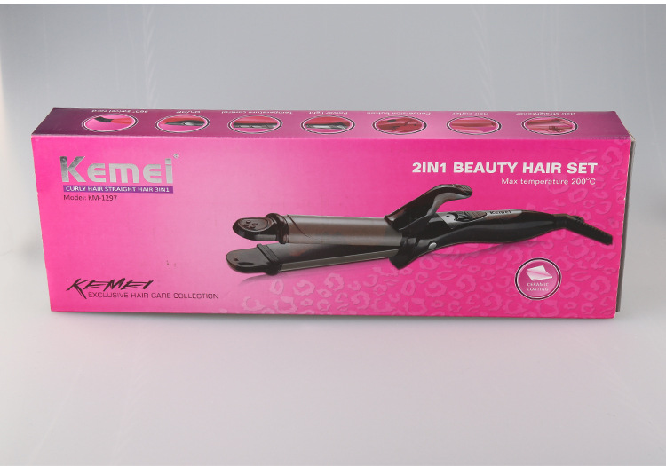 Máy Duỗi Uốn Tóc 2 in 1 Kemei Km 1297