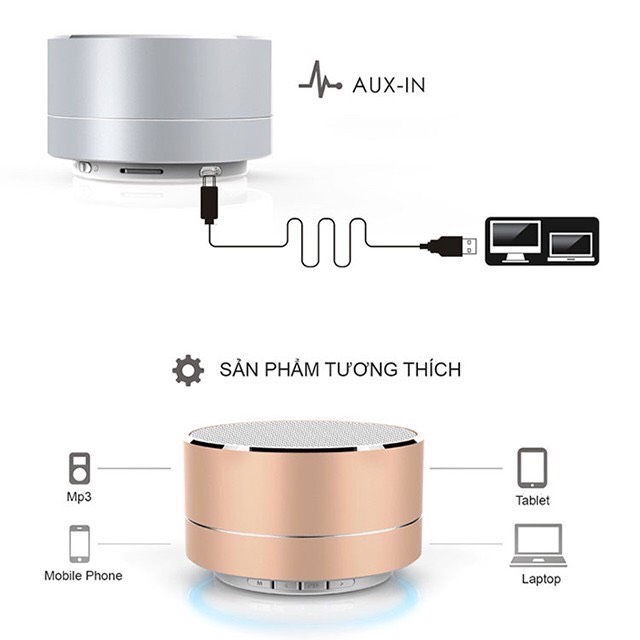 Loa bluetooth A10 mini vỏ nhôm