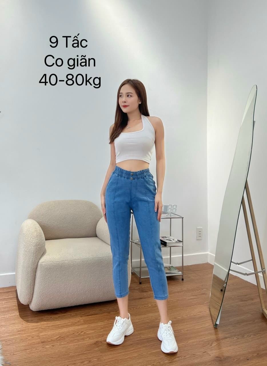 Quần jean lưng chun 9 tấc co giản thoải mái