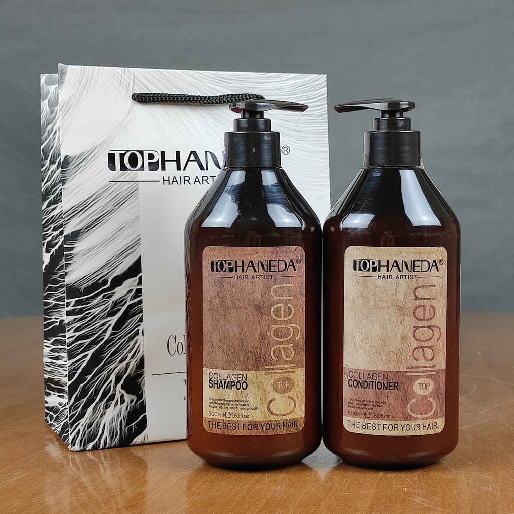 Bộ dầu gội dầu xả top haneda collagen siêu mượt 500ml